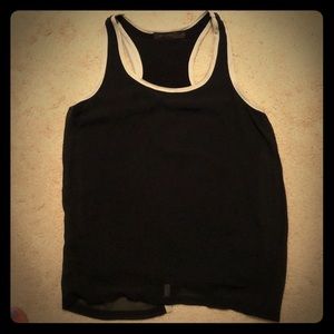 Black and White Racerback Tank Top